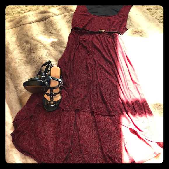 torrid Dresses & Skirts - Black red leopard hi low dress sleeveless